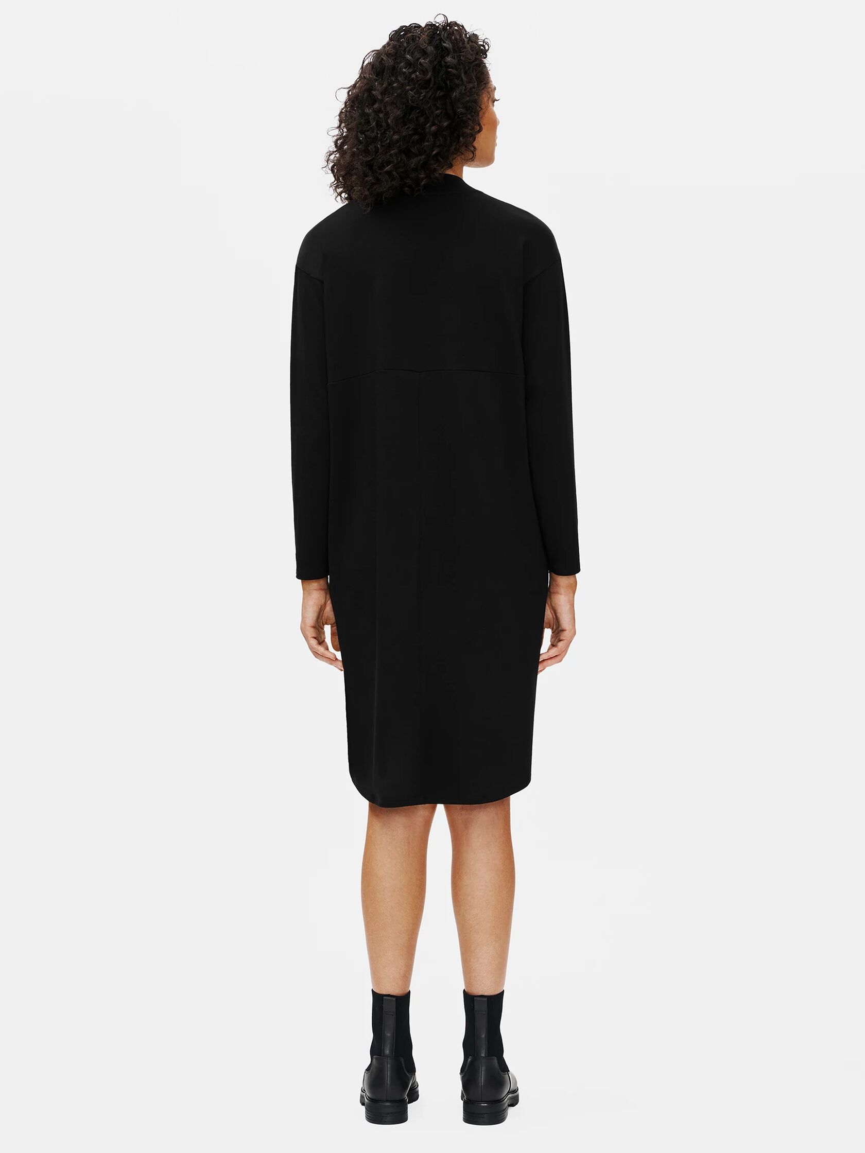 Stretch Terry Mock Neck Dress