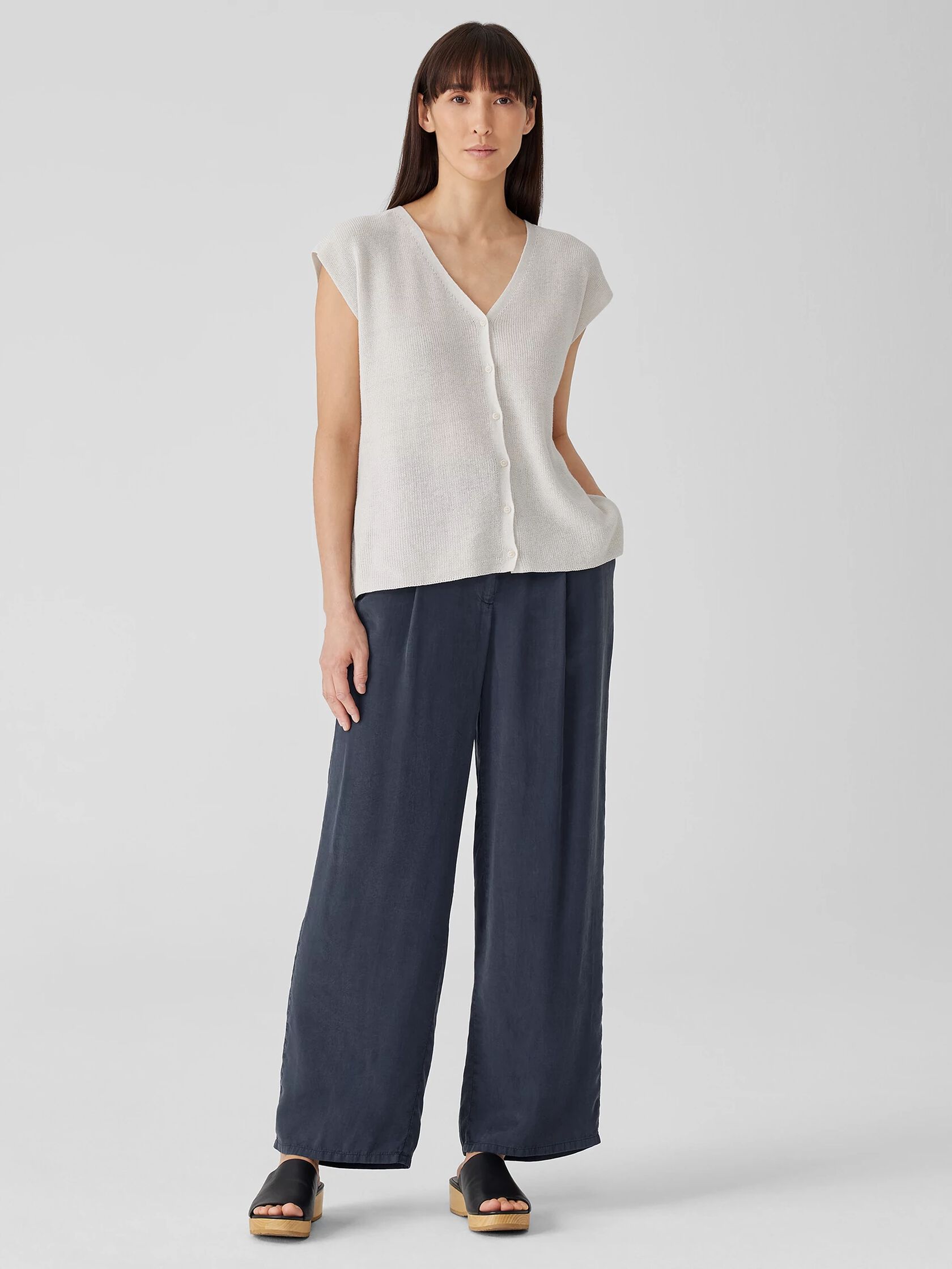 Sandwashed Twill Wide Trouser Pant