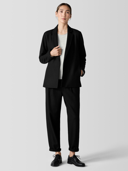 Relaxed Blazer Unstructured Stretch Ponte Blazer Felted Wool