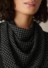 Windowpane Crinkle Weave Triangle Scarf