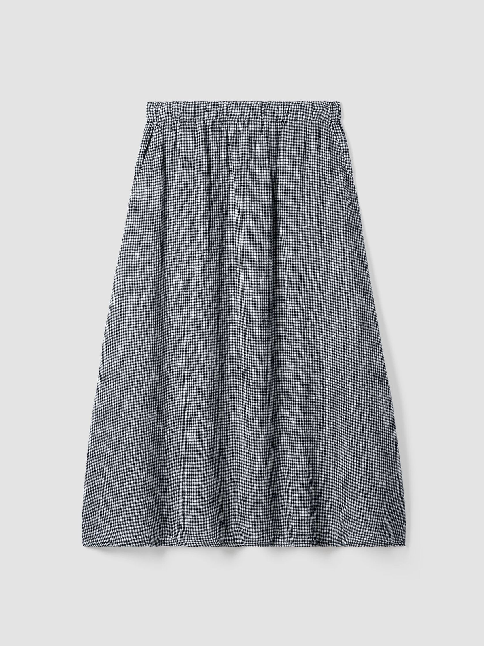 Puckered Organic Linen Pocket Skirt