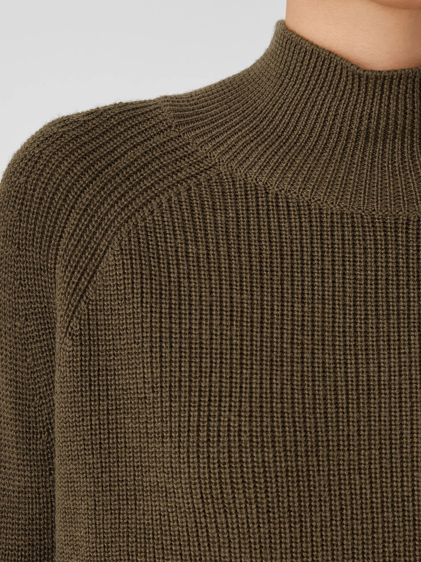 Merino Cropped Turtleneck Top in Regenerative Wool