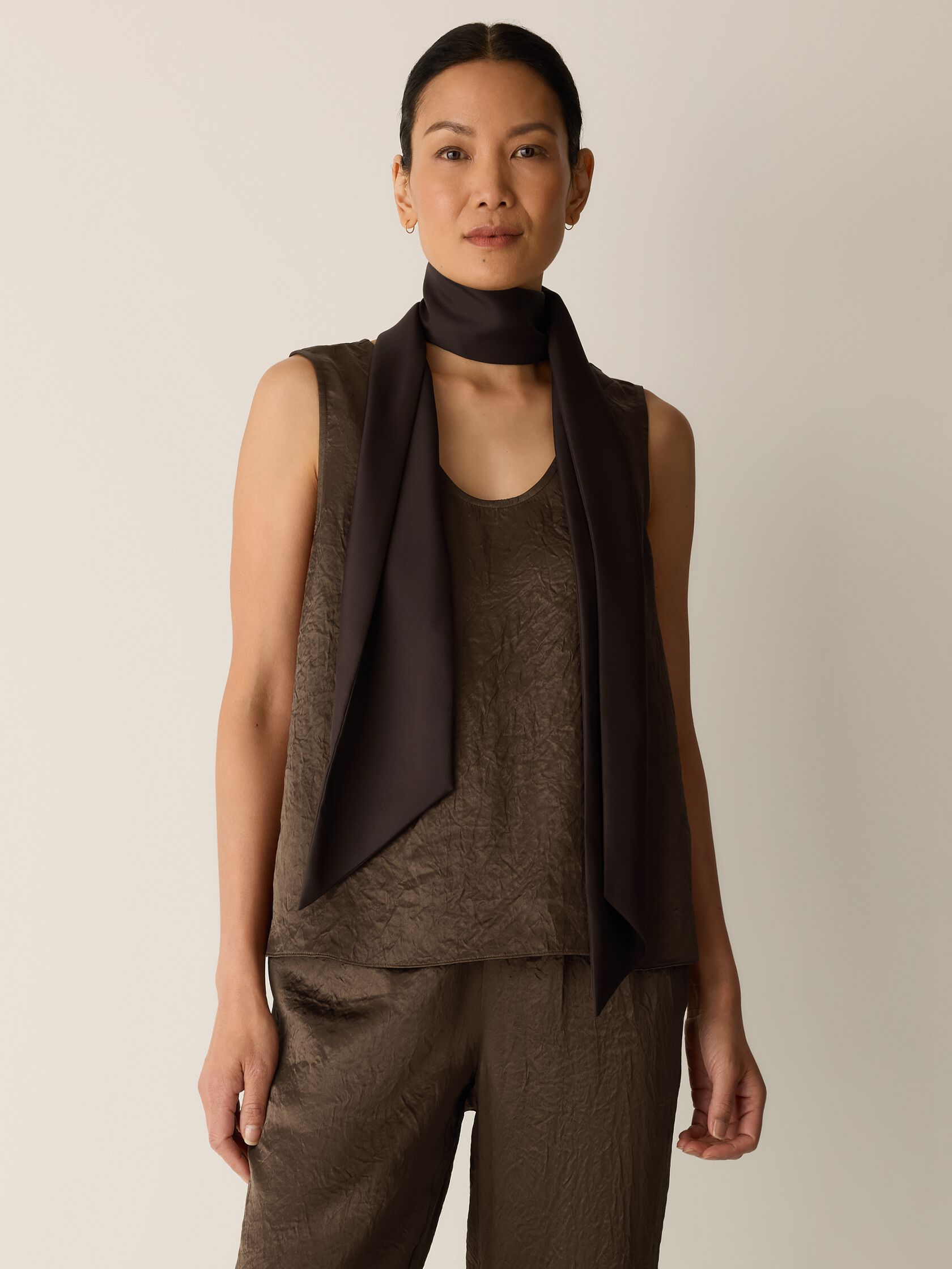 Silk Twill Double Tie Scarf