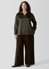 Stretch Silk Charmeuse Classic Collar Shirt
