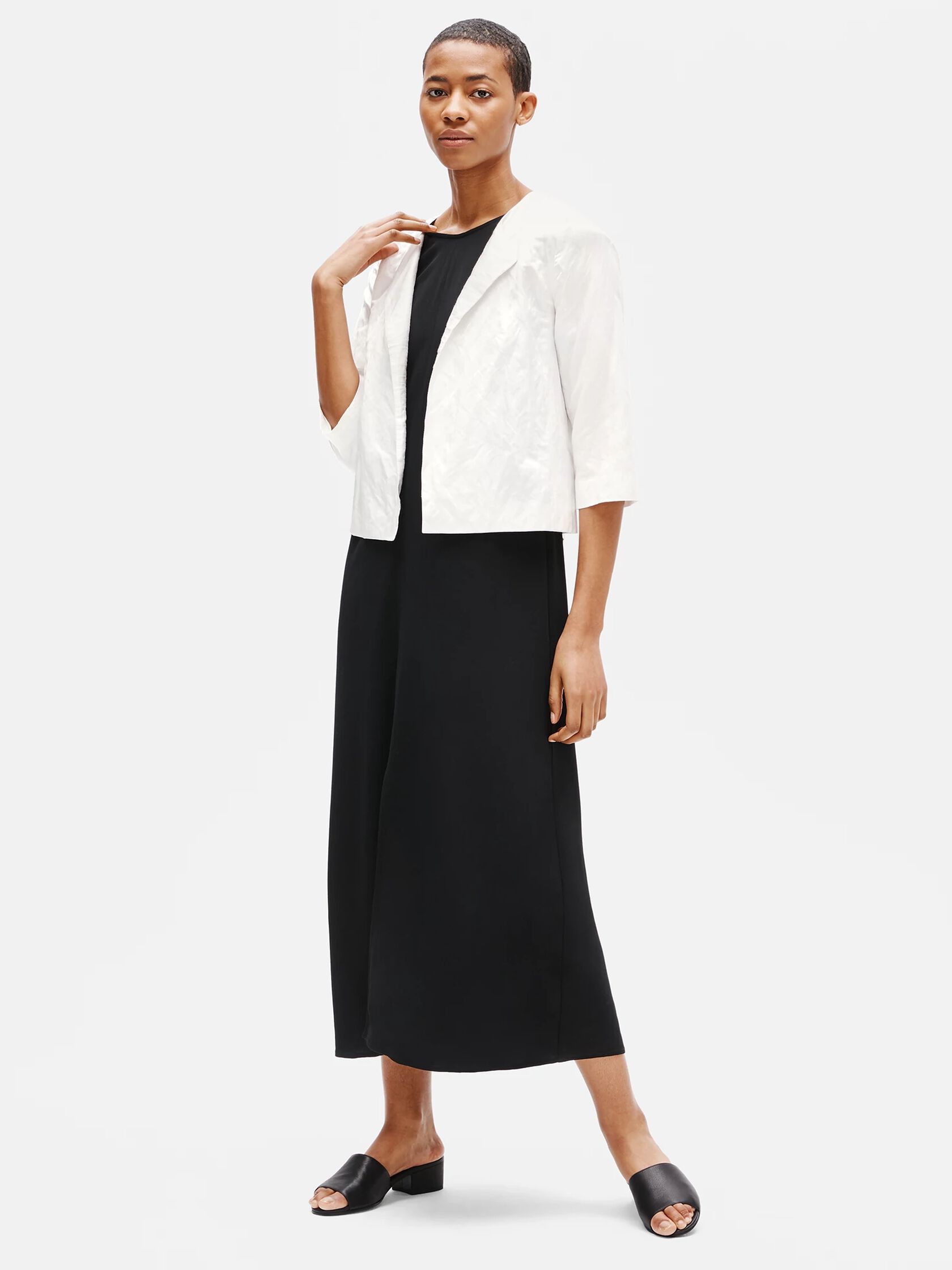 Cotton Satin Steel Short Jacket