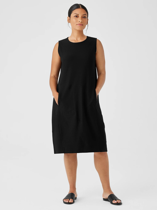 Washable Stretch Crepe Lantern Dress