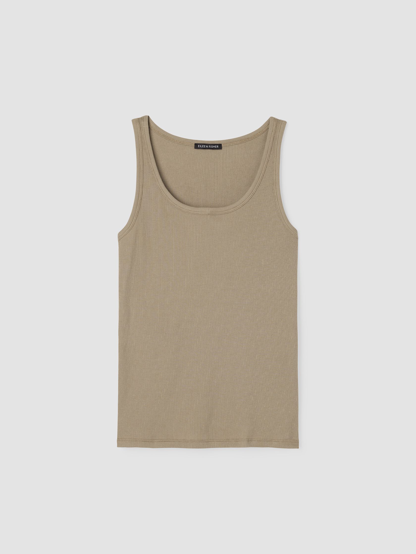 Organic Cotton Stretch Rib Scoop Neck Tank