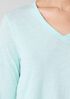 Organic Cotton Slubby Jersey V-Neck Top