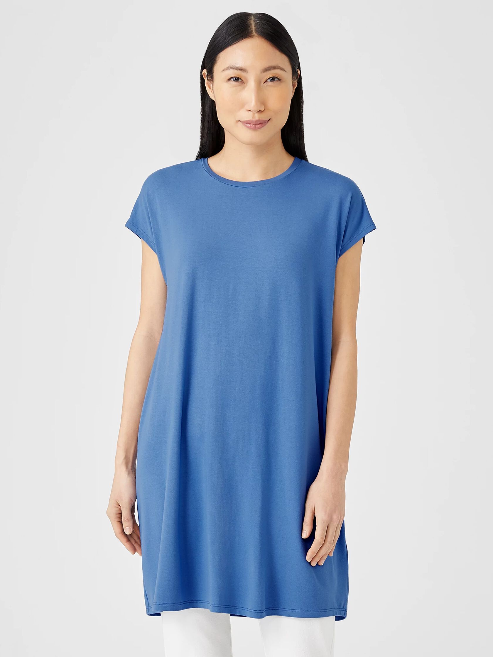 Fine Jersey Cap-Sleeve Dress | EILEEN FISHER