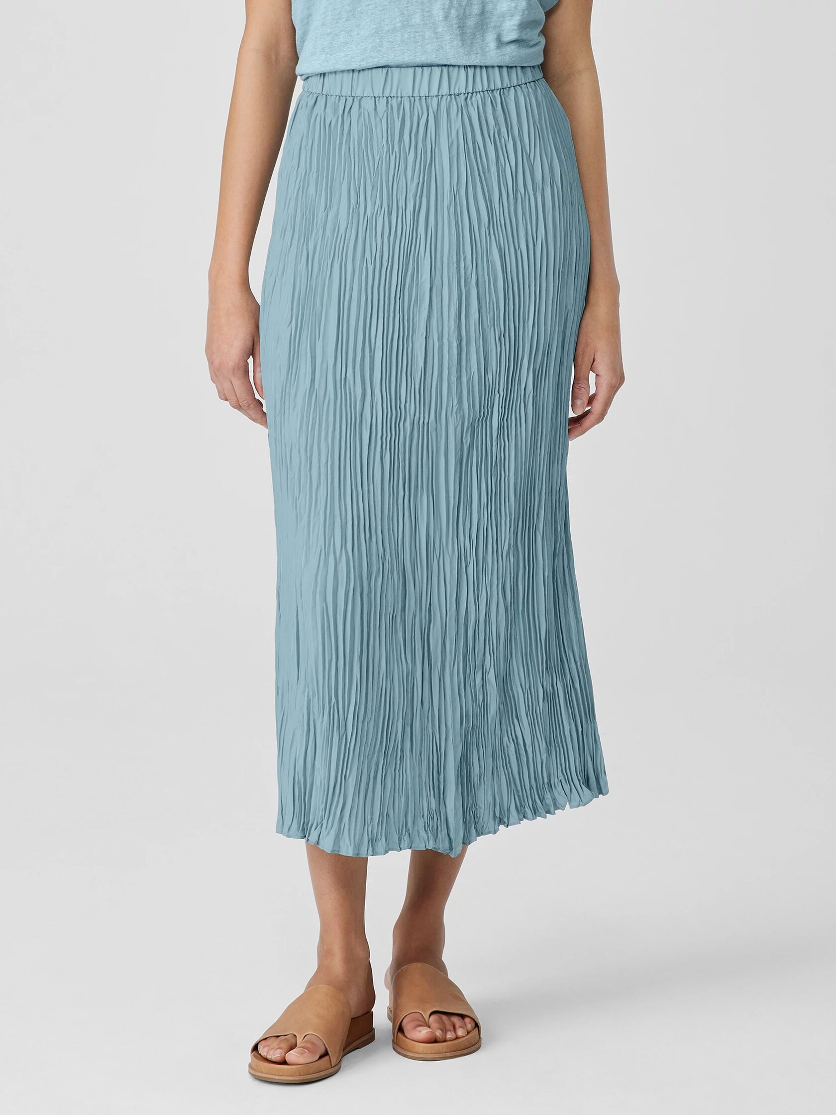 Crushed Silk Maxi Skirt
