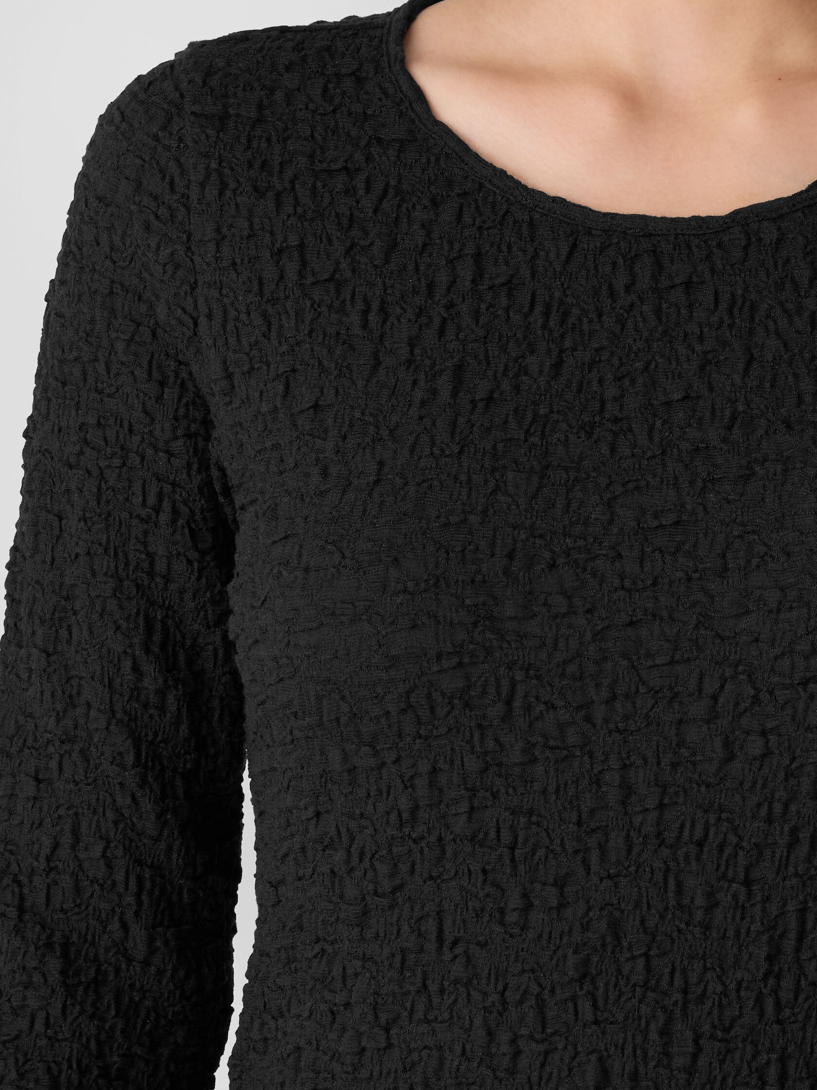 Bubble Jacquard Round Neck Top