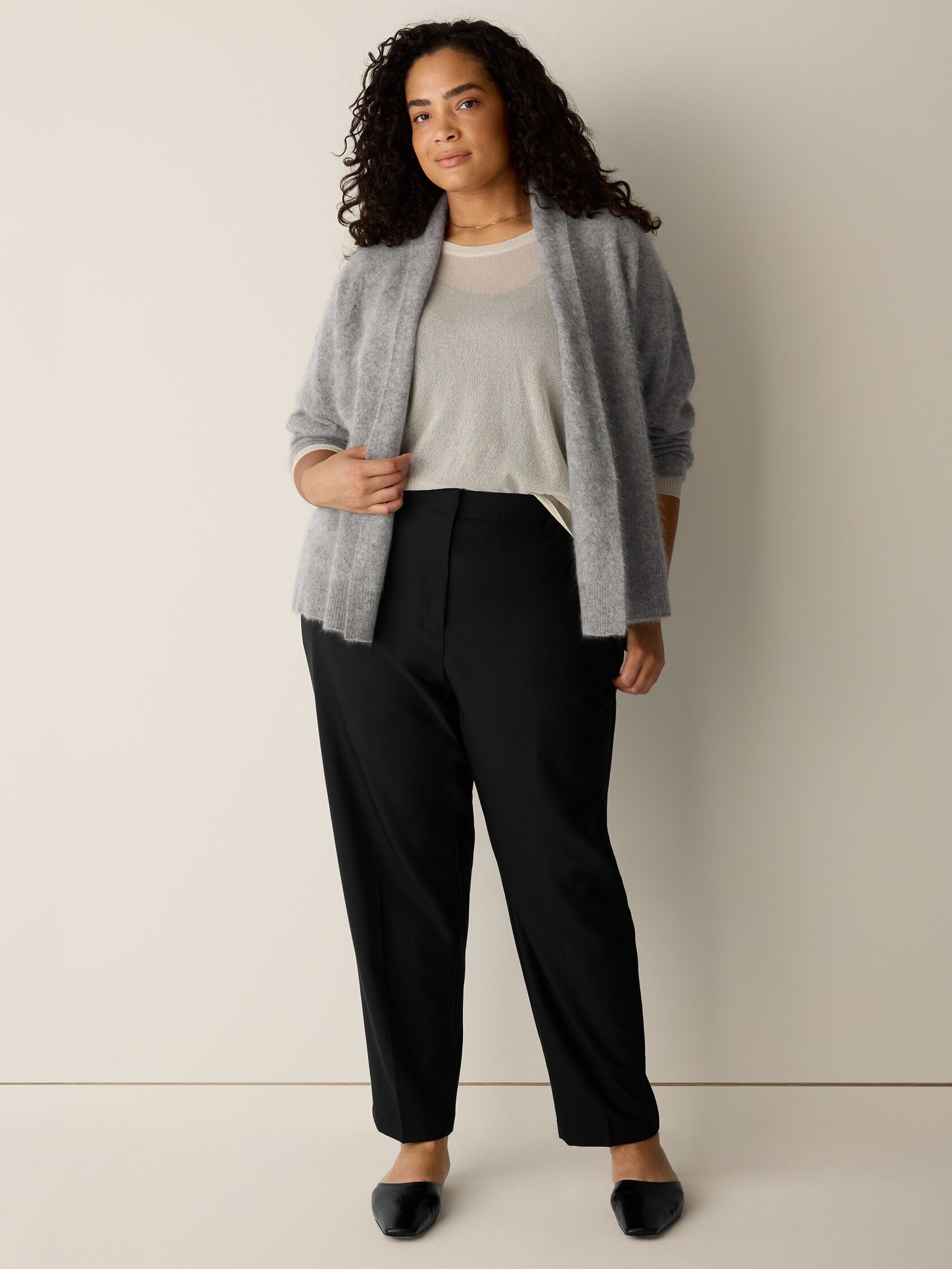 Cashmere Fluff High Collar Cardigan