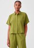 Organic Cotton Crepe Short-Sleeve Shirt