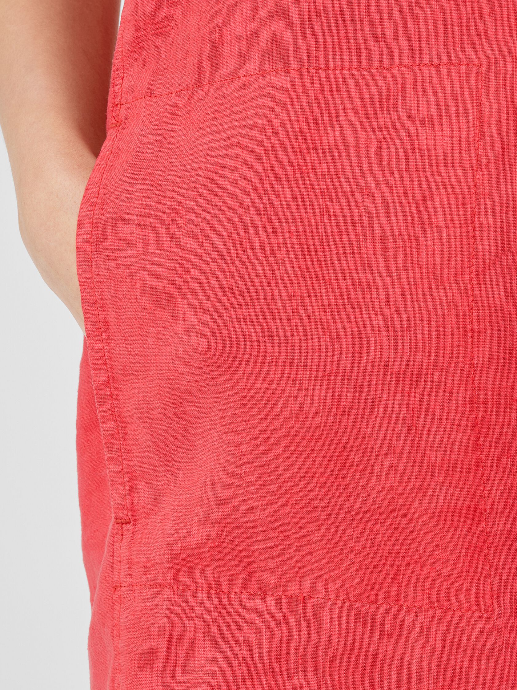 Garment-Dyed Organic Linen Ballet Neck Dress