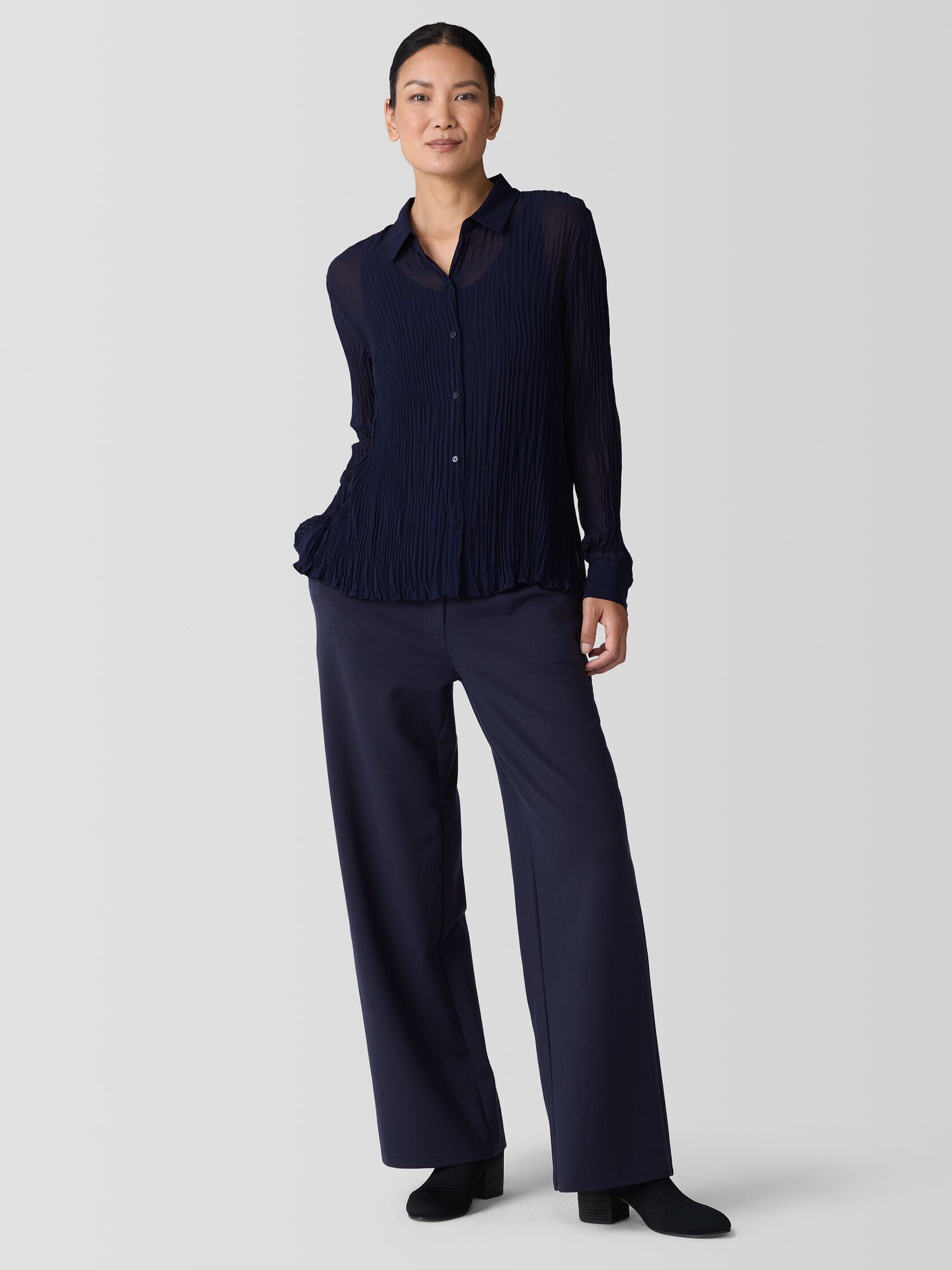 Washable Flex Ponte Wide Trouser Pant