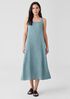 Washed Organic Linen Délavé Square Neck Dress