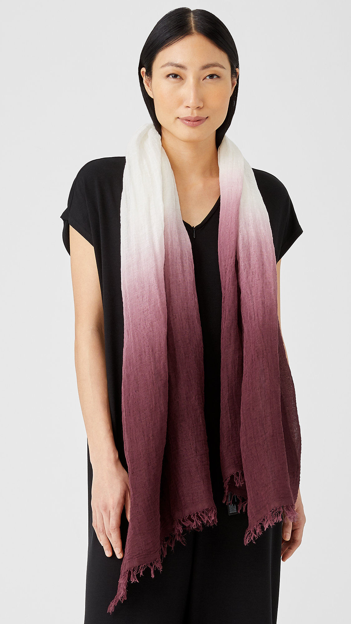 Organic Linen Cotton Ombre Scarf | EILEEN FISHER