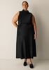 Stretch Silk Charmeuse Bias Cowl Neck Dress