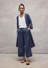 Striped Organic Cotton Gauze Wide-Leg Pant