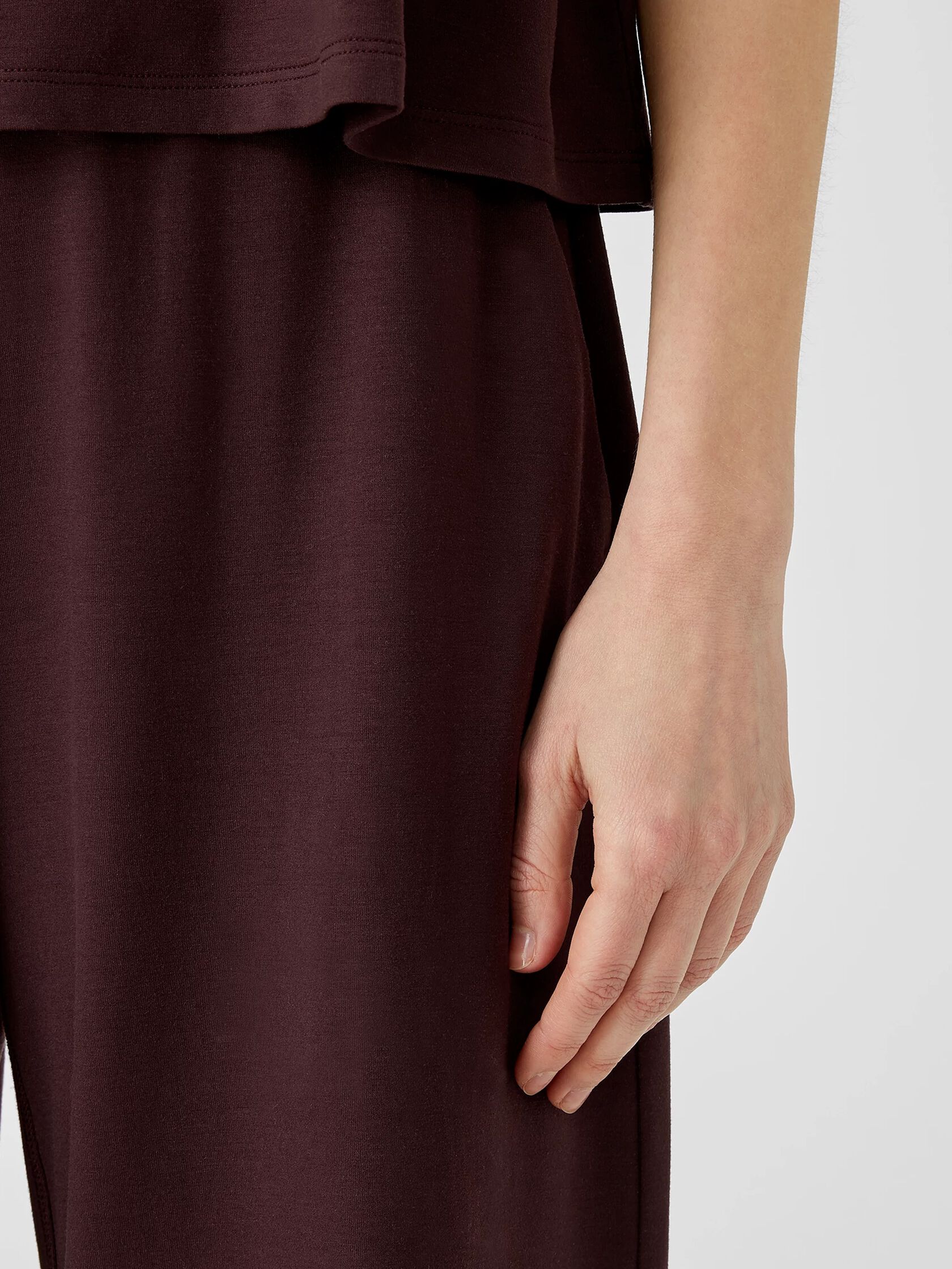 Fine Jersey Wide-Leg Pant with Slits