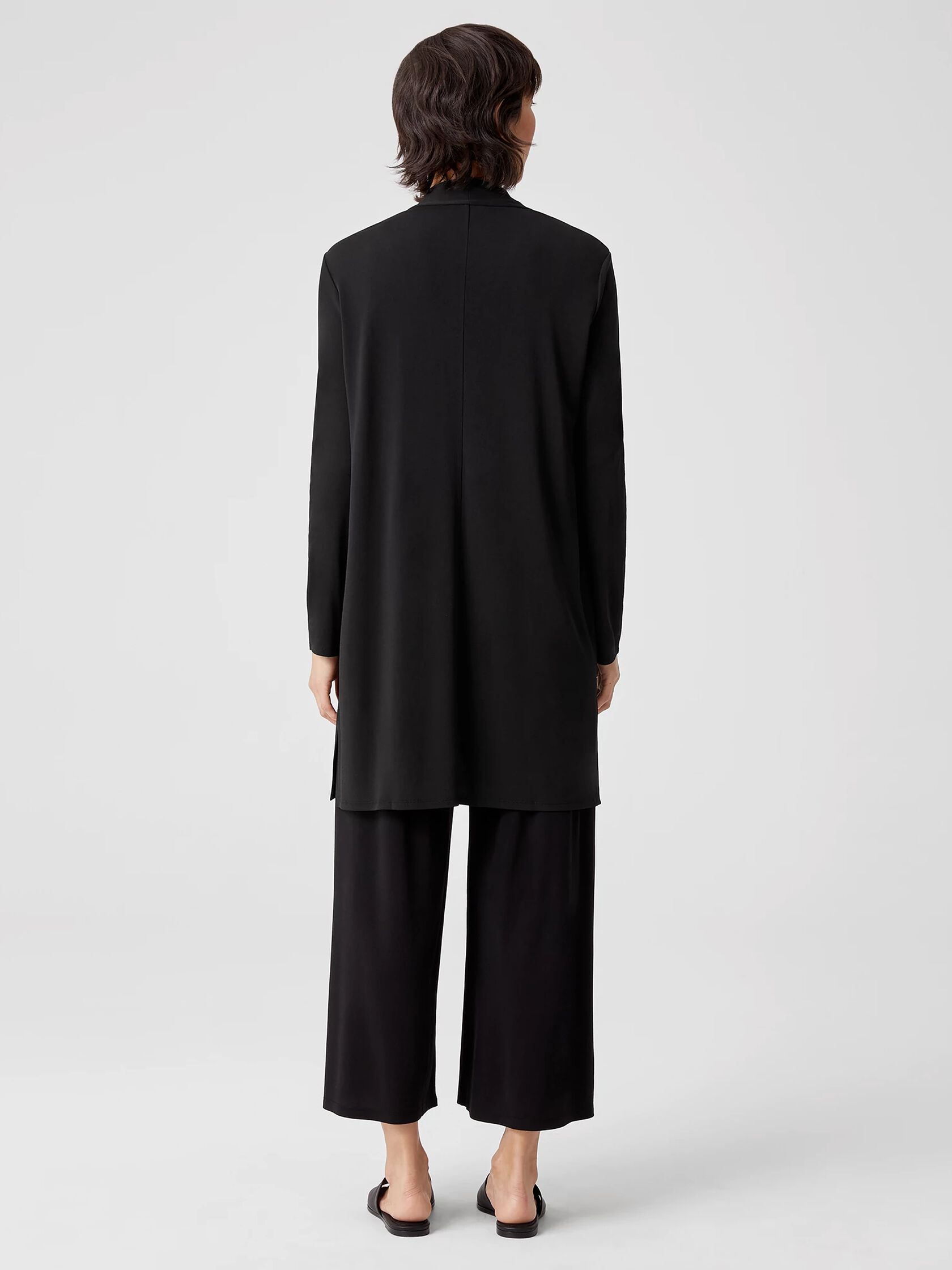 Stretch Silk Jersey High Collar Jacket