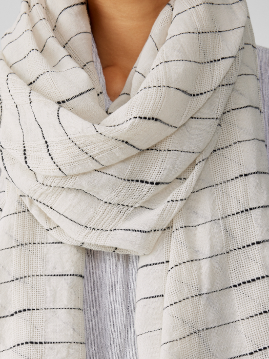 Striped Organic Cotton Mesh Scarf