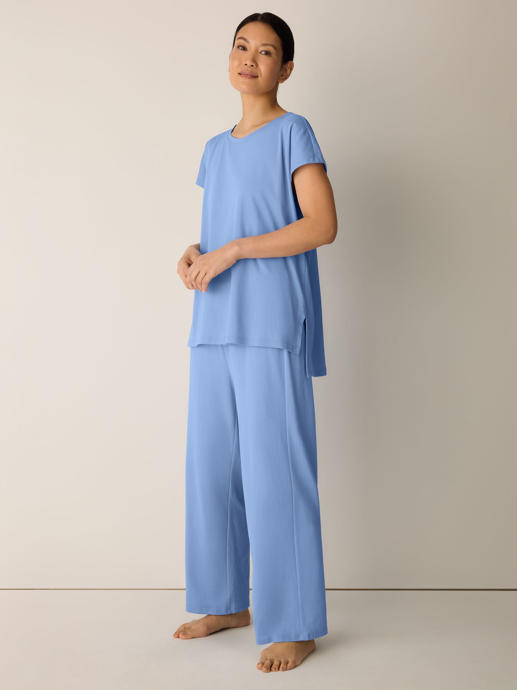 Organic Cotton Interlock Jewel Neck Sleep Tee
