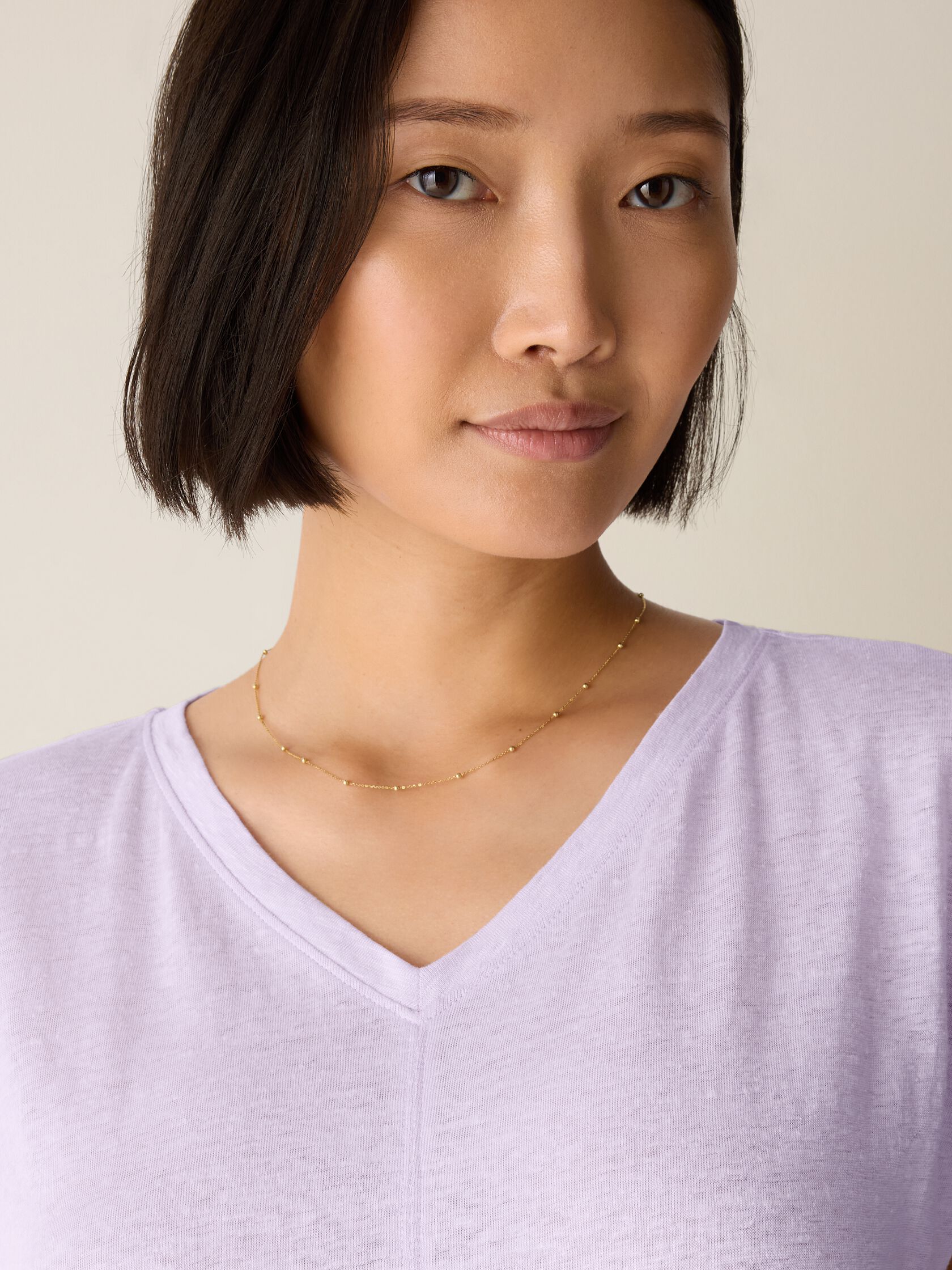 Organic Linen Jersey V-Neck Tee