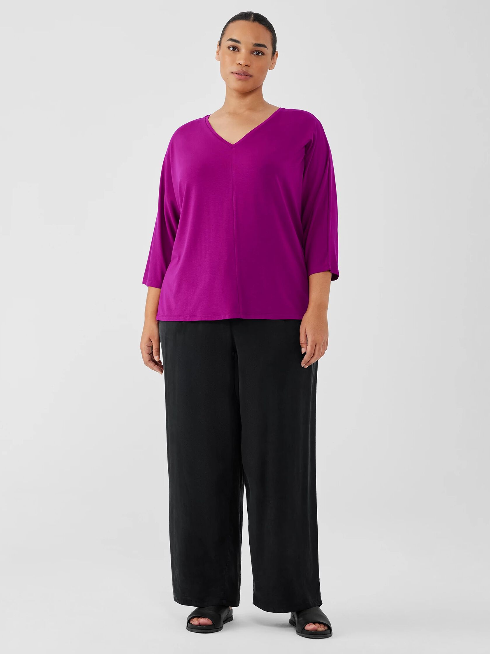 Fine Jersey Dolman-Sleeve Top