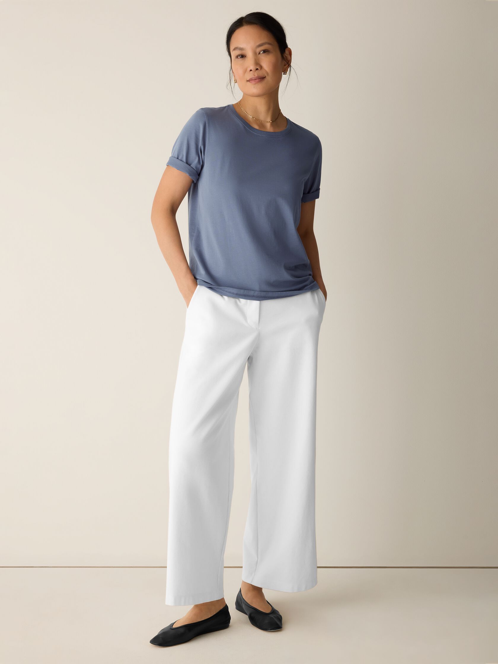 Organic Pima Cotton Jersey Round Neck Tee