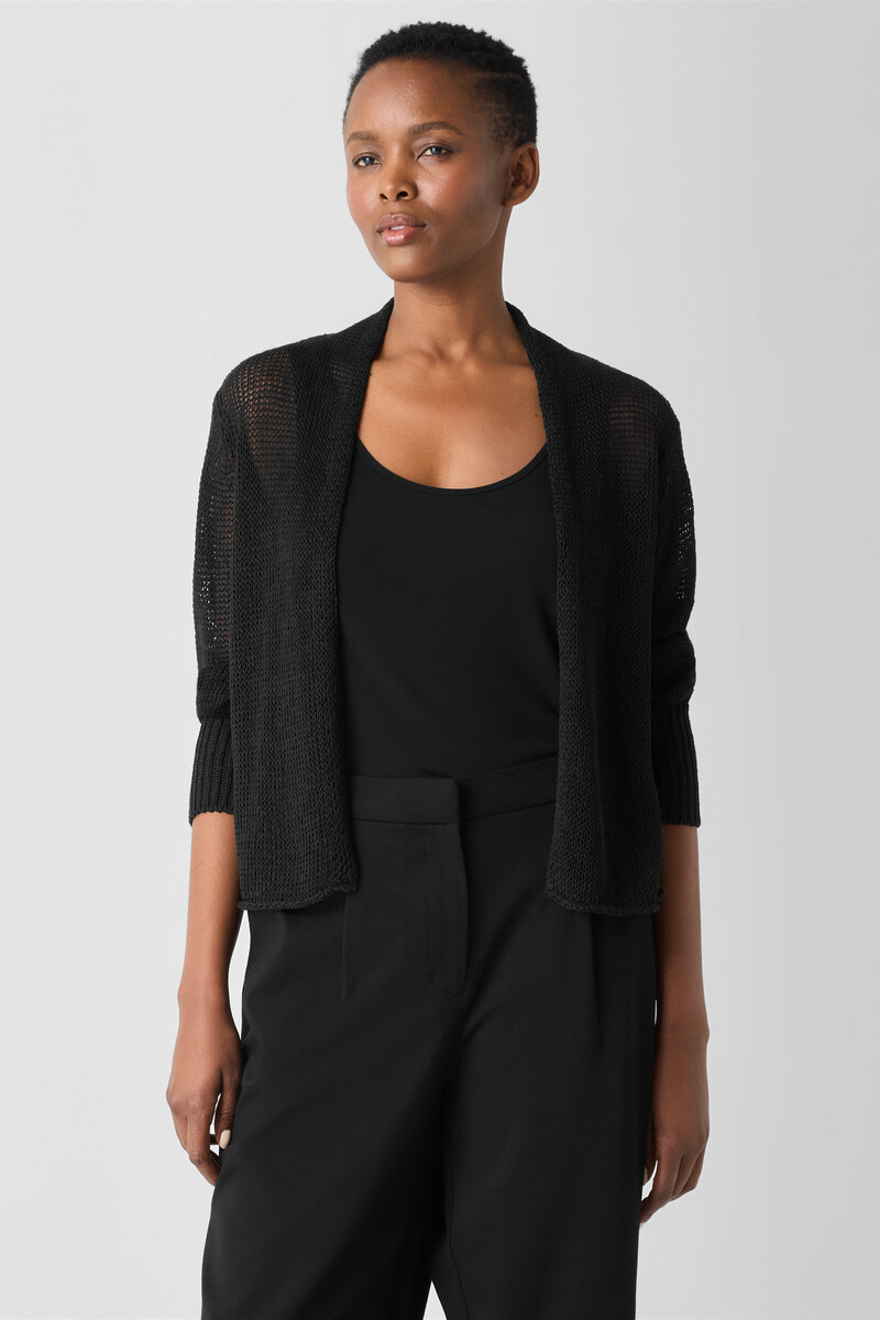 Organic Linen Cotton Cord Cropped Cardigan Organic Linen Cotton Cord Cropped Cardigan