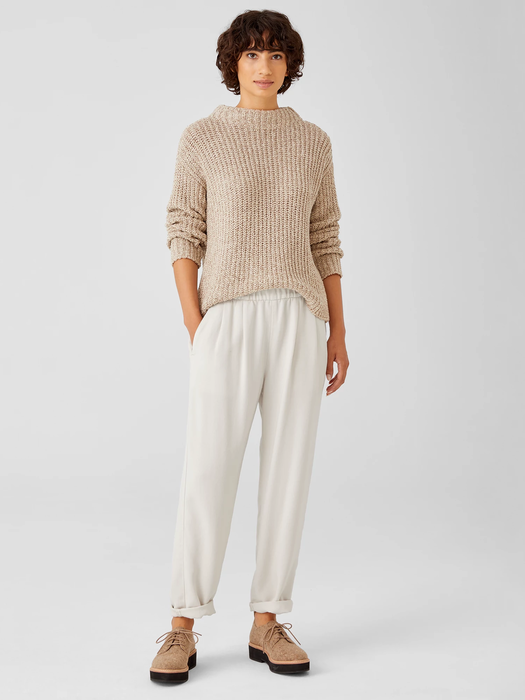 Soft Twill Pleated Tapered Pant