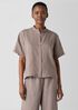 Organic Handkerchief Linen Band Collar Shirt