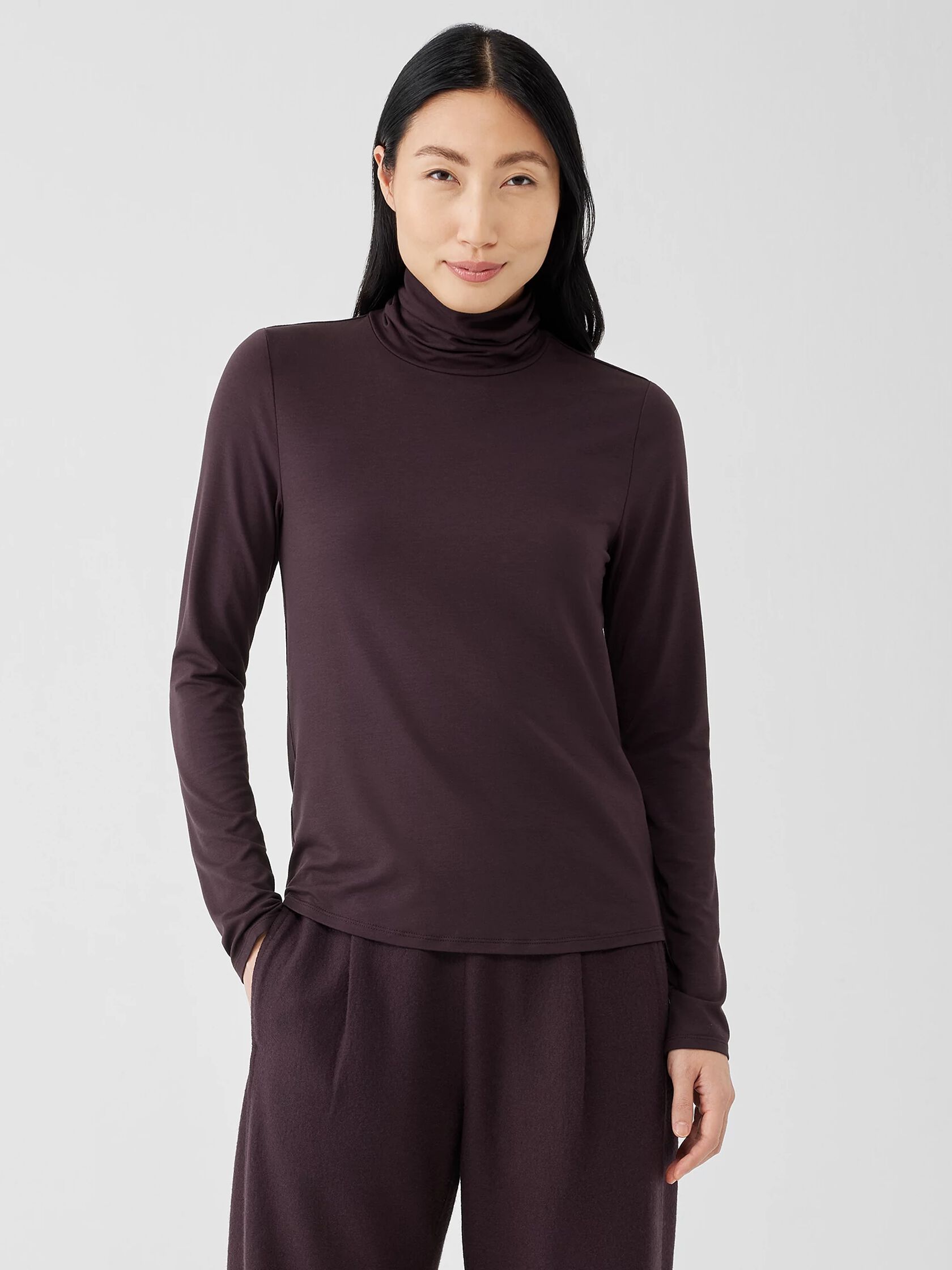 Fine Jersey Scrunch Neck Top