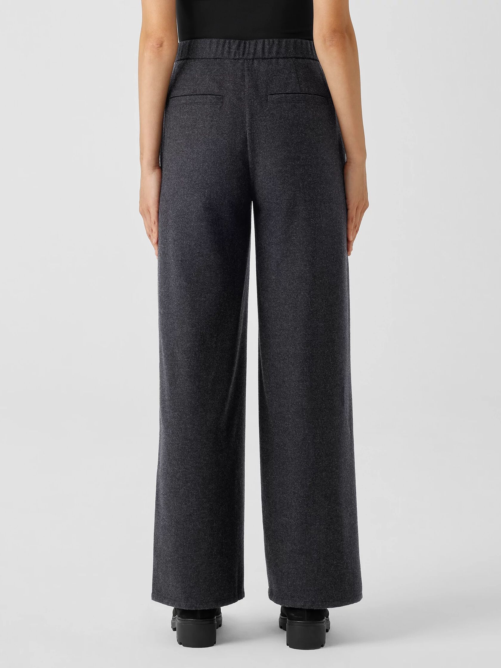 Soft Wool Flannel Wide-Leg Pant