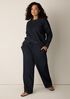 Cotton Indigo Knit Denim Full-Length Straight Pant