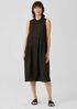 Puckered Organic Linen Pleated Dress