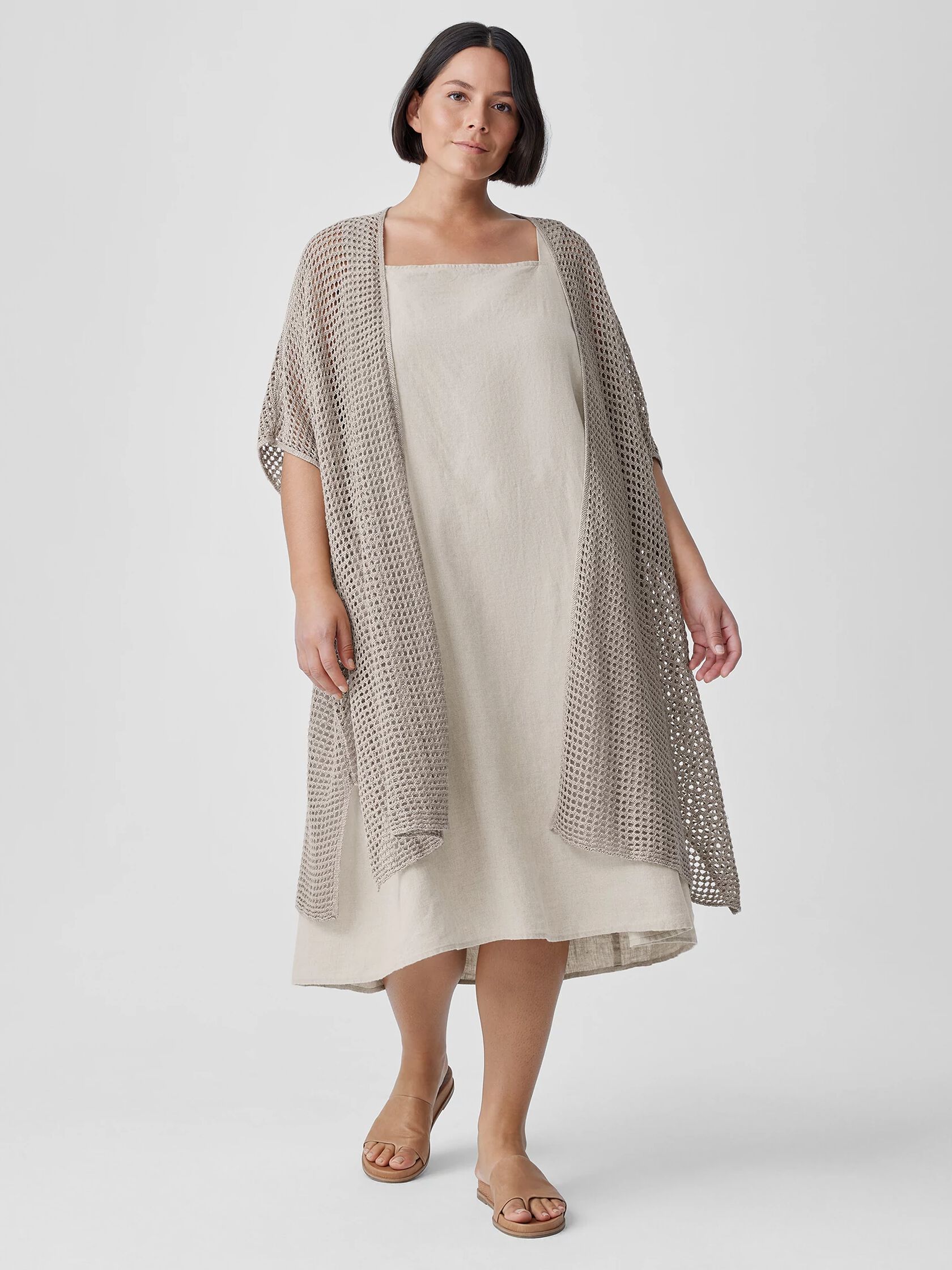 Organic Linen Square Neck Dress