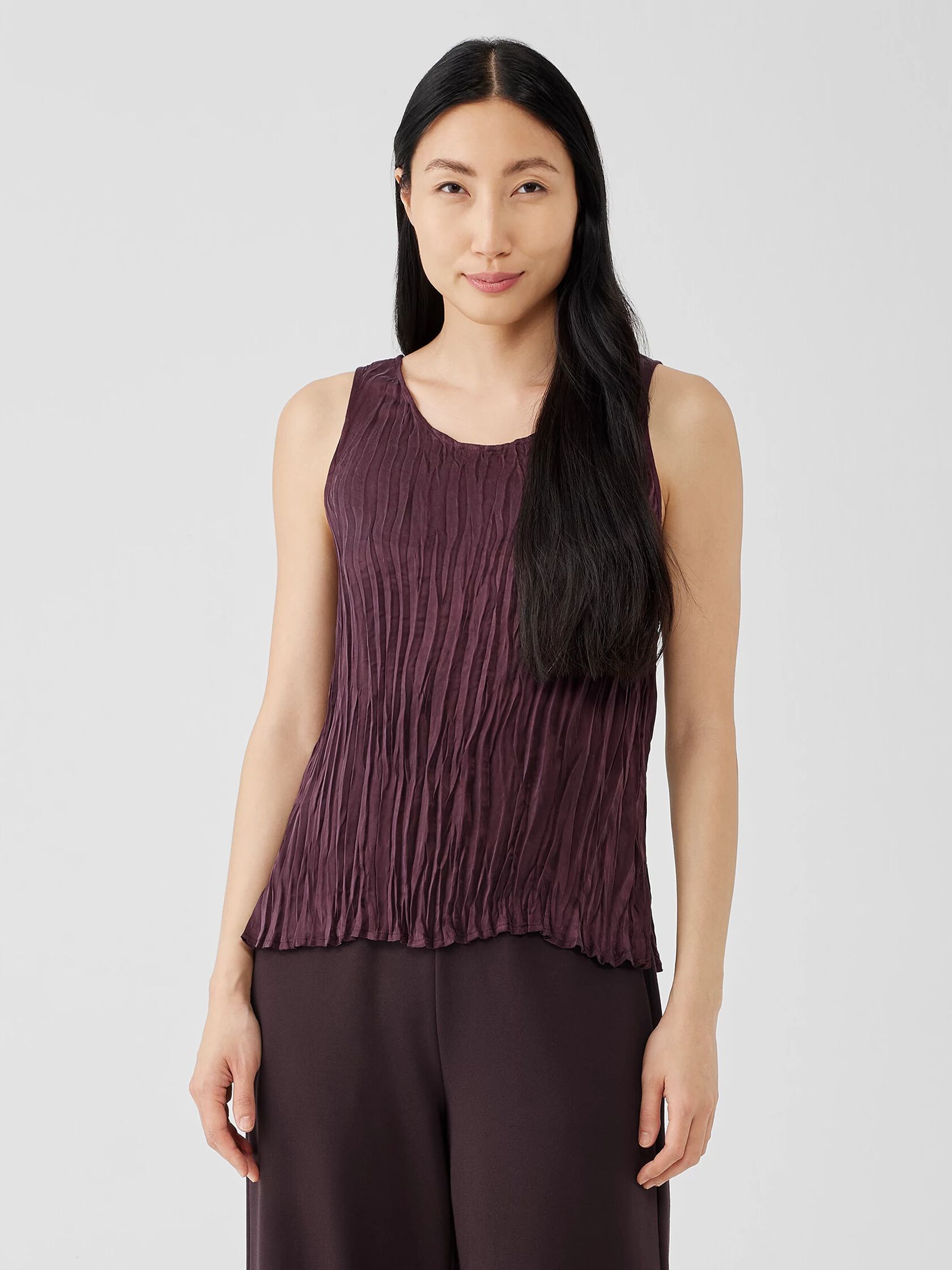 Crushed Cupro Scoop Neck Tank