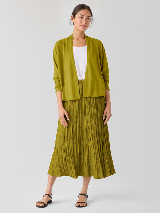 Organic Linen Cotton High Collar Cardigan