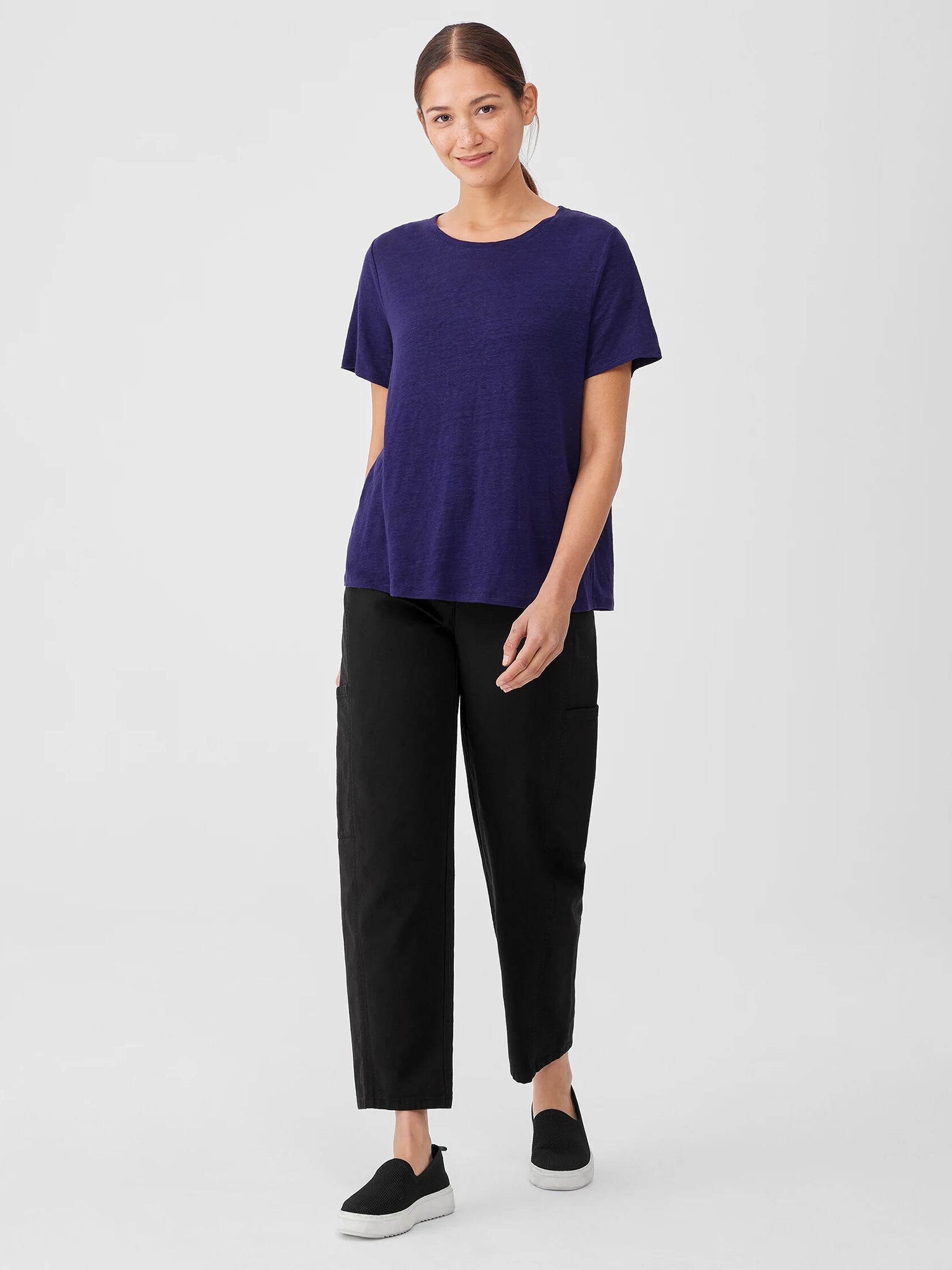 Organic Linen Jersey Crew Neck Tee