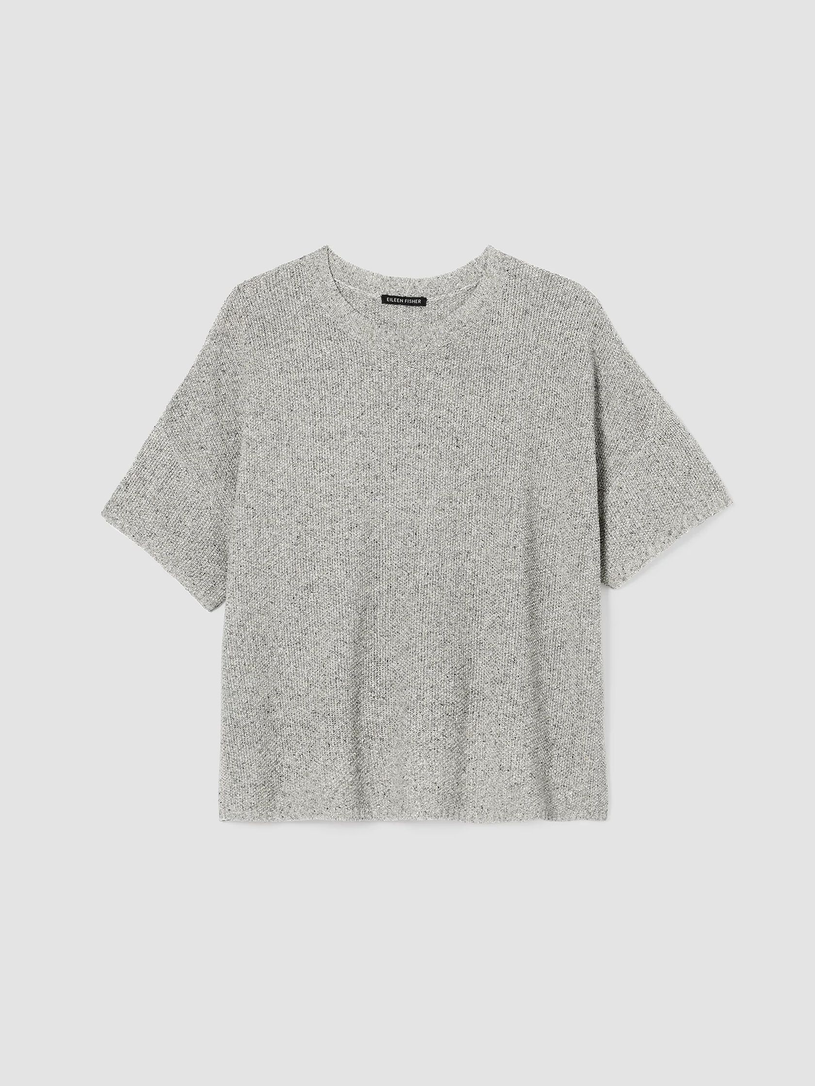 Silk Noil Crew Neck Box-Top