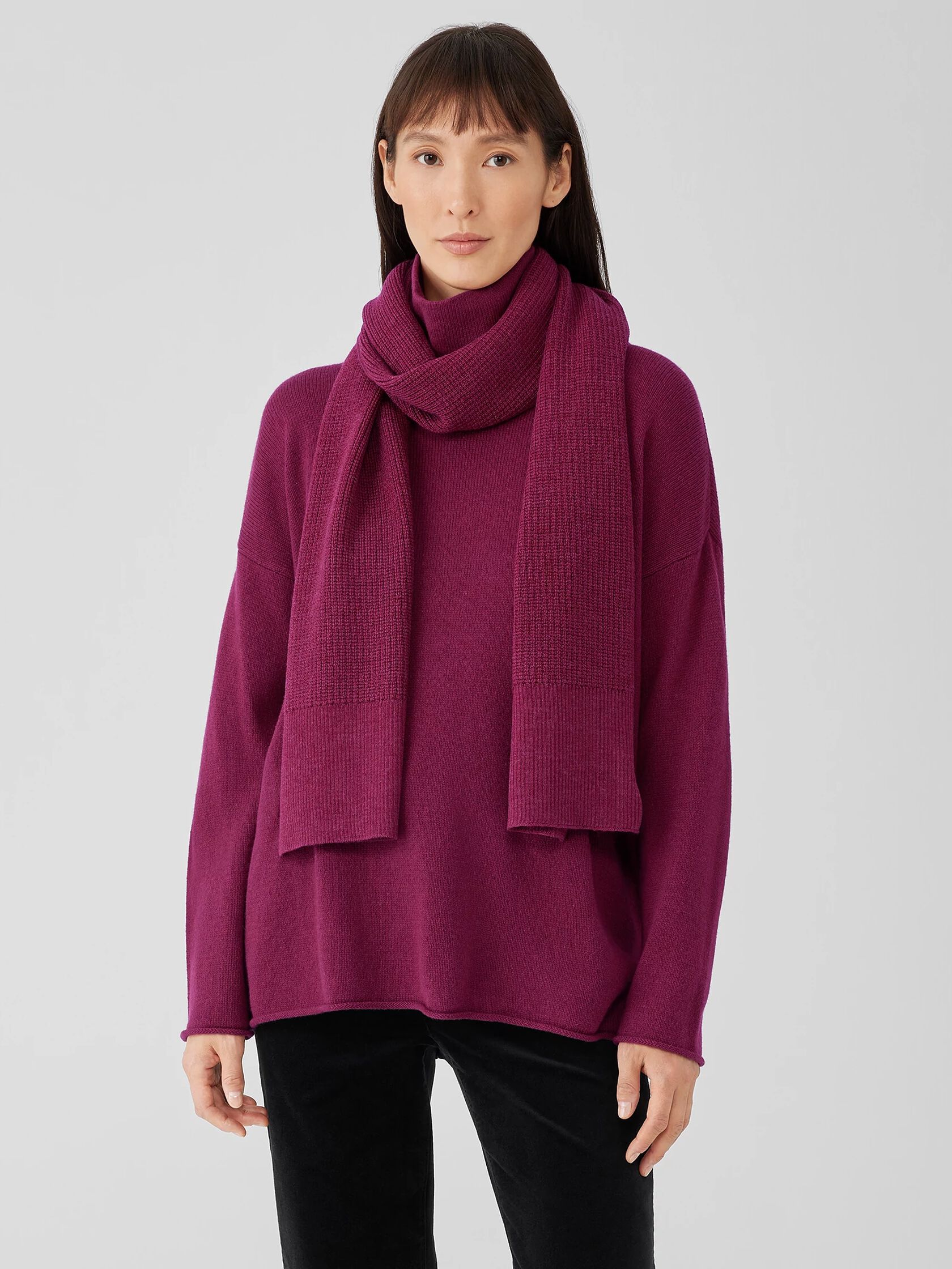 Merino Thermal Rib Scarf in Regenerative Wool