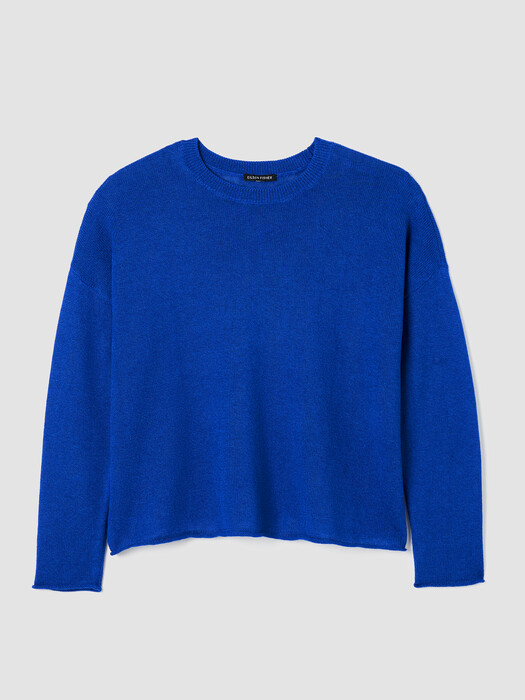 Organic Linen Cotton Cord Crew Neck Top