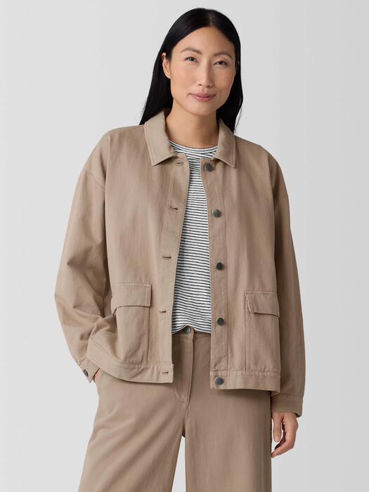 Garment-Dyed Utility Cotton Classic Collar Jacket
