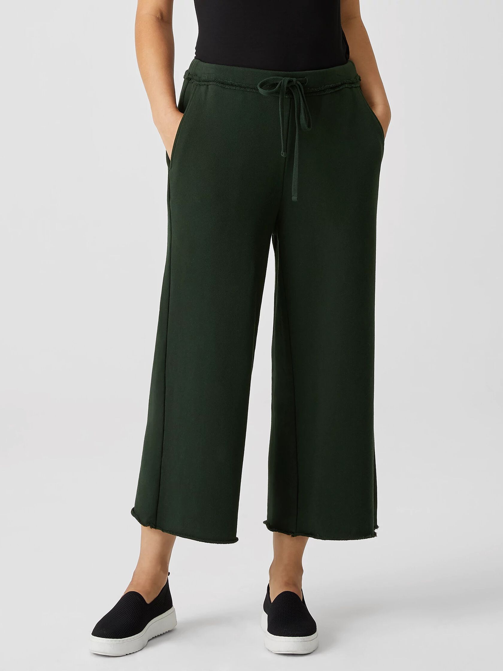 Organic Cotton French Terry Wide-Leg Pant