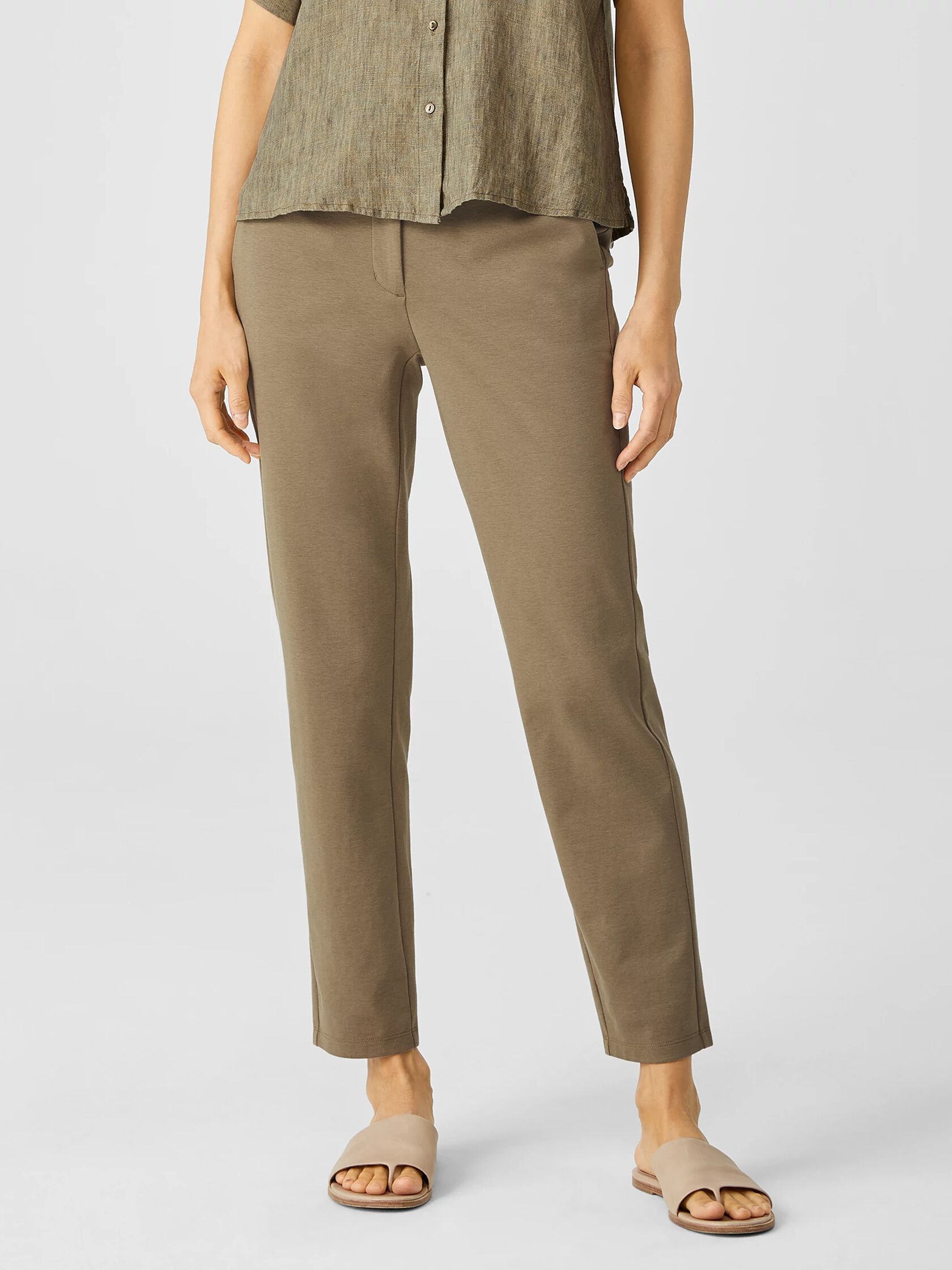 Organic Cotton Ponte Slim Pant