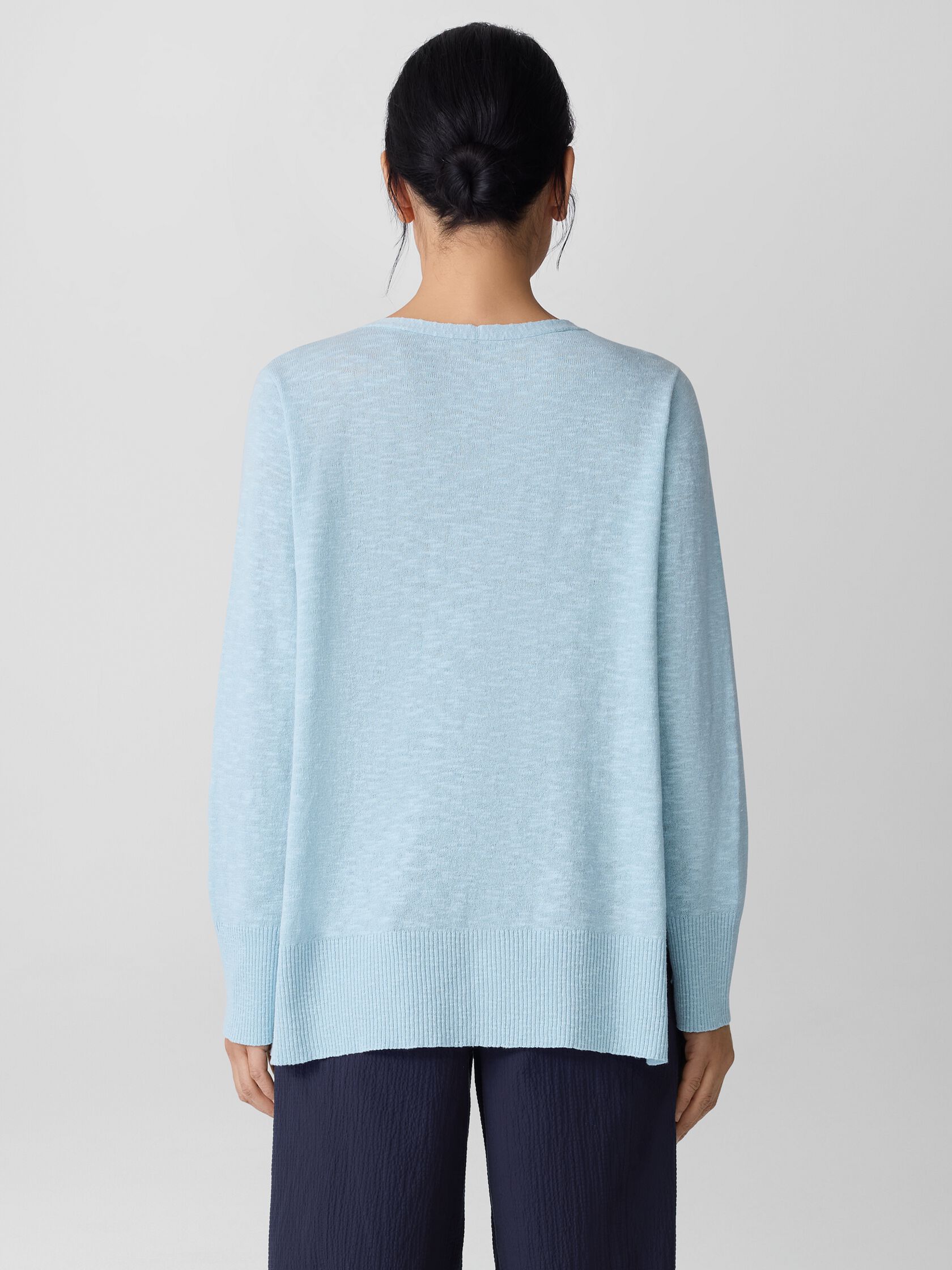 Organic Linen Cotton Slub V-Neck Top