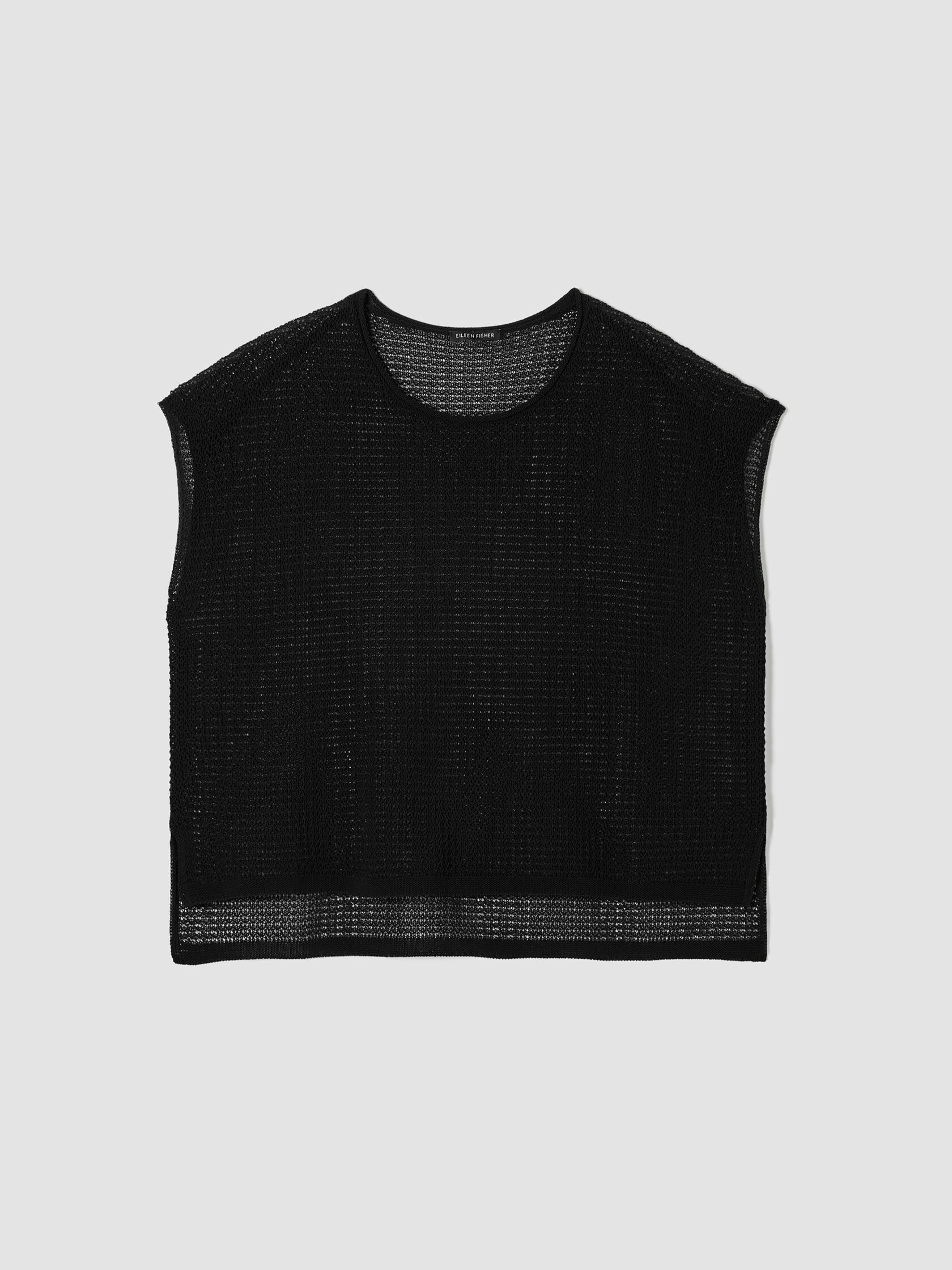 Organic Cotton Cord Sheen Jewel Neck Top