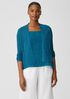 Organic Linen Cotton Tuck Cropped Cardigan